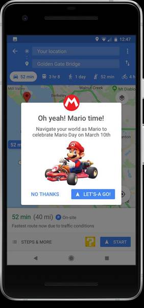 A mai naptól Super Mario navigál neked a Google térképen