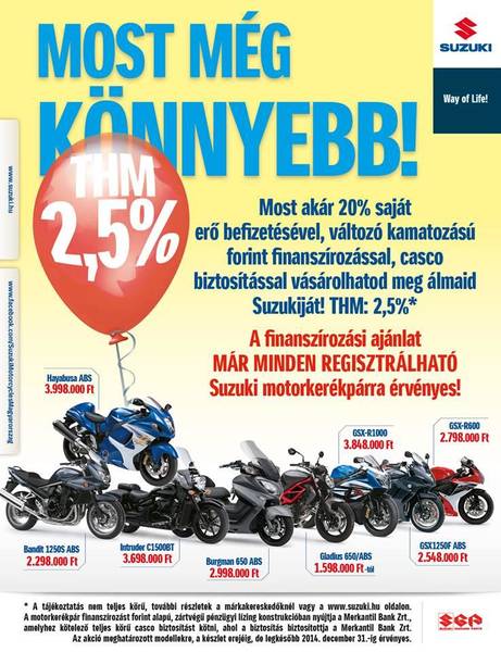 Kiterjesztett Suzuki hitelakció
