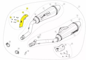 AKRAPOVIC P-HSB16R1D/A1 cserealkatrészek a kipufogógázhoz (8503 MISC alkatrészek) Kipufogó
