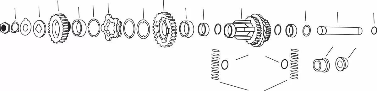 Eastern motorcycle parts A-35915-36 4. sebességfokozatú ellentétes tengely 1