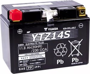 Yuasa YTZ14S (WC) nagyteljesítményű AGM karbantartási mentes akkumulátor Akkumulátor és tartozékai