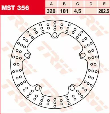 Trw MST356 kerek, fix fékrotor, nagyobb, mint 300 mm Féktárcsa és alkatrészei 0