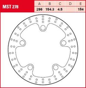 Trw MST278 kerek fix fékrotor 250-299mm Féktárcsa és alkatrészei