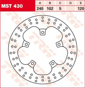 Trw MST430 kerek fix fékrotor 220-250mm Féktárcsa és alkatrészei