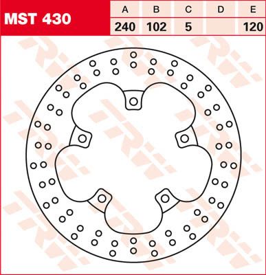 Trw MST430 kerek fix fékrotor 220-250mm Féktárcsa és alkatrészei 0