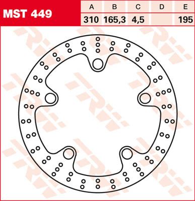 Trw MST449 kerek, fix fékrotor, nagyobb, mint 300 mm Féktárcsa és alkatrészei 0