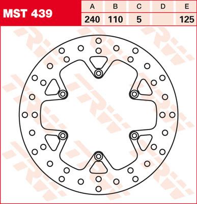 Trw MST439 kerek fix fékrotor 220-250mm Féktárcsa és alkatrészei 0