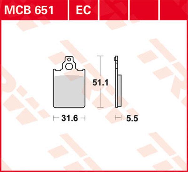 Trw MCB651EC EC sorozatú kerámia fékbetétek Fékbetét 0