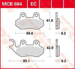 Trw MCB684EC EC sorozatú kerámia fékbetétek Fékbetét