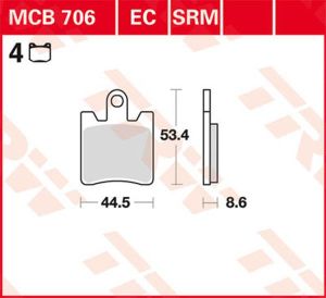 Trw MCB706EC EC sorozatú kerámia fékbetétek Fékbetét