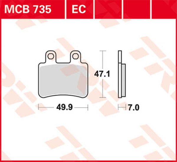 Trw MCB735EC EC sorozatú kerámia fékbetétek Fékbetét 0