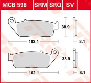 Trw MCB598SRM SRM sorozat Sindered Scooter fékbetétek Fékbetét