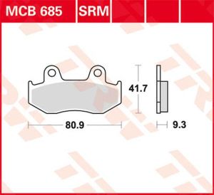 Trw MCB685SRM SRM sorozat Sindered Scooter fékbetétek Fékbetét