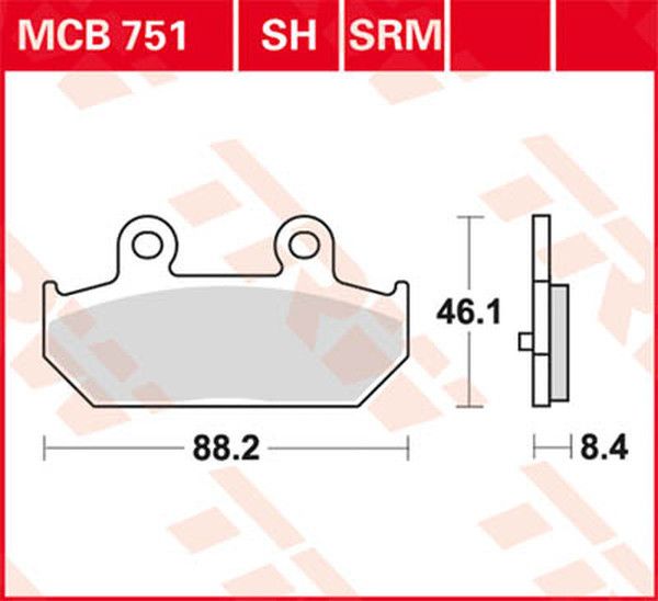 Trw MCB751SRM SRM sorozat Sindered Scooter fékbetétek Fékbetét 0