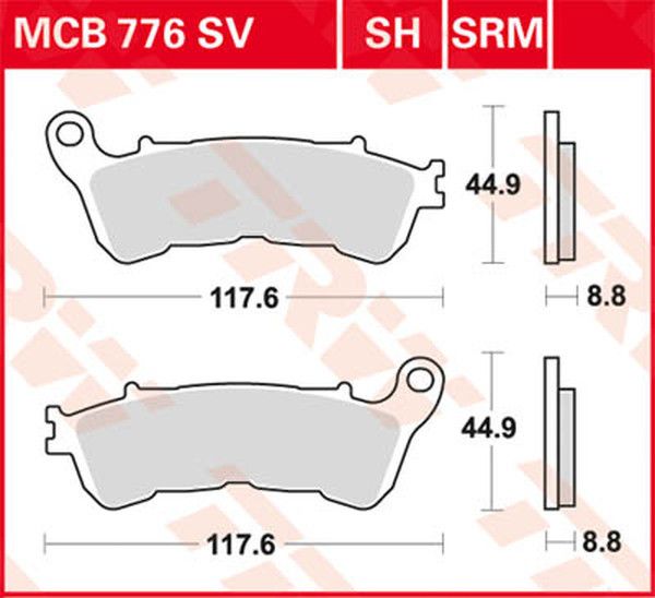 Trw MCB776SRM SRM sorozat Sindered Scooter fékbetétek Fékbetét 0