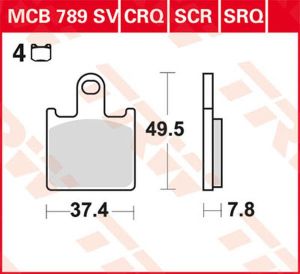 Trw MCB789SCR SCR sorozat Sindered Race fékbetétek Fékbetét