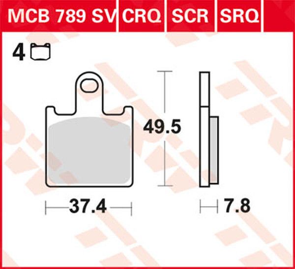 Trw MCB789SCR SCR sorozat Sindered Race fékbetétek Fékbetét 0