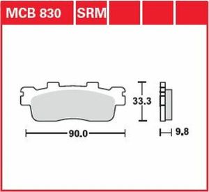 Trw MCB830SRM SRM sorozat Sindered Scooter fékbetétek Fékbetét
