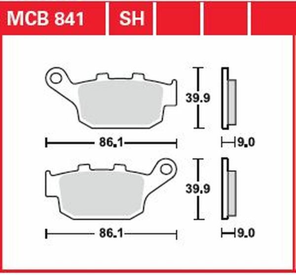 Trw MCB841SH SH sorozat Sindered hátsó fékbetétek Fékbetét 0