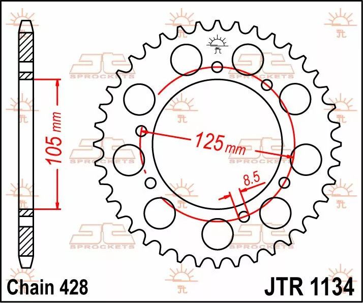 Jt sprockets JTR1134.51 acél hátsó lánckerék Lánckerék 1