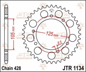 Jt sprockets JTR1134.52 Acél hátsó lánckerék Lánckerék 1