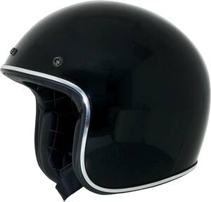 AFX FX-76 VINTAGE bukósisak fényes BLACK/CHROME TRIM X-SMALL Nyitott bukósisak