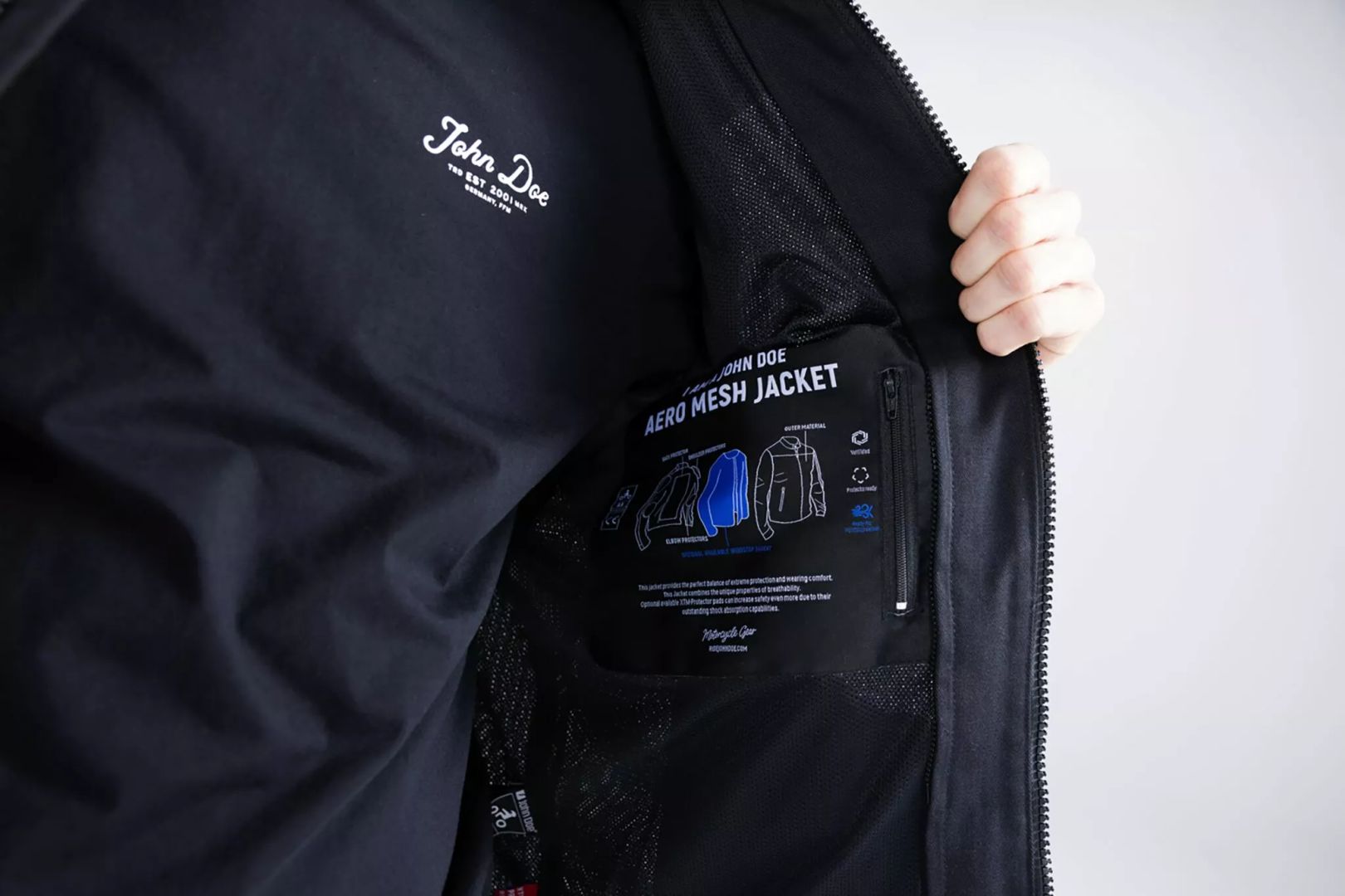 John doe J8001-XL Aero Mesh kabát Motoros kabát 4