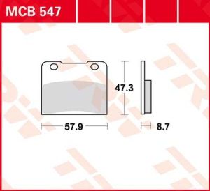 Trw MCB547 kerek kerámia fékbetétek Fékbetét