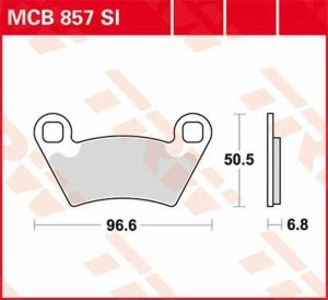 Trw MCB857SI SI sorozatú tekervényes terepfékbetétek Fékbetét