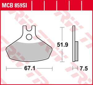 Trw MCB859SI SI sorozatú tekervényes terepfékbetétek Fékbetét