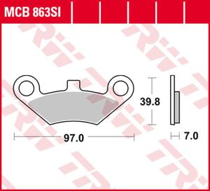 Trw MCB863SI SI sorozatú tekervényes terepfékbetétek Fékbetét