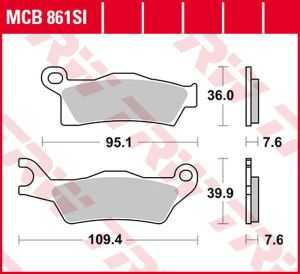 Trw MCB861SI SI sorozatú tekervényes terepfékbetétek Fékbetét