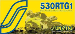 Sunstar sprockets SS530RTG1-116G 530 RTG1 hármas védőzáras zárt motorkerékpár lánc Meghajtólánc , motorkerékpár lánc