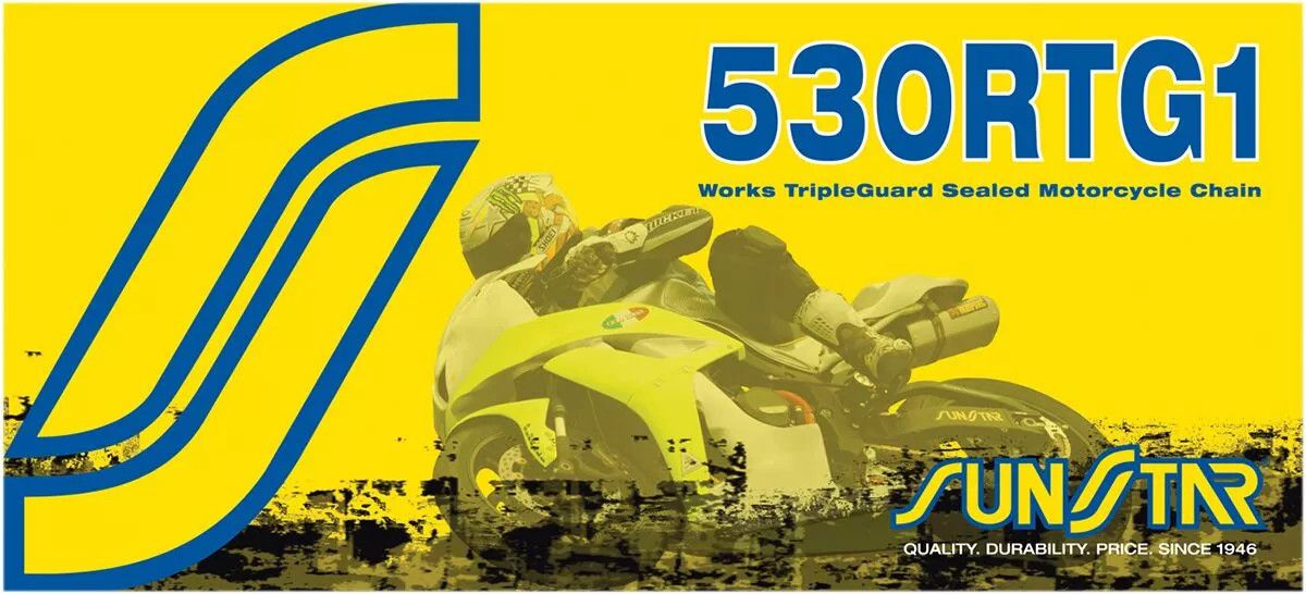 Sunstar sprockets SS530RTG1-120G 530 RTG1 hármas védőzáras zárt motorkerékpár lánc Meghajtólánc , motorkerékpár lánc 0