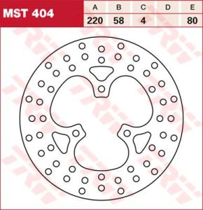 Trw MST404 kerek fix fékrotor 220-250mm Féktárcsa és alkatrészei