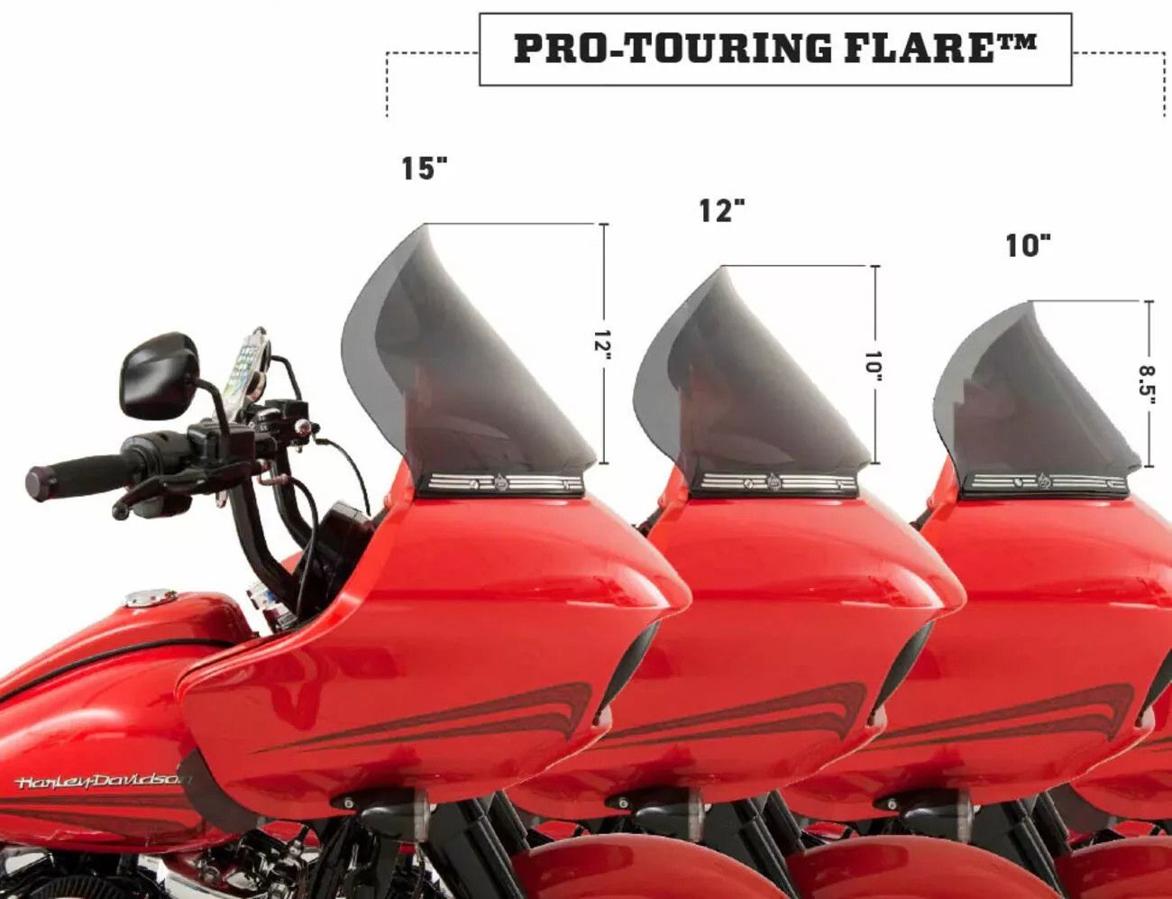 Klock werks KW05-01-0327 Pro Touring Flare™ szélvédő Szélvédő, plexi, fejidom 1