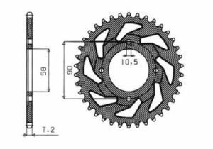Sunstar sprockets 1-2061-42 Acél hátsó lánckerék Lánckerék 1