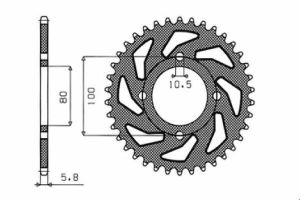 Sunstar sprockets 1-3314-41 Acél hátsó lánckerék Lánckerék
