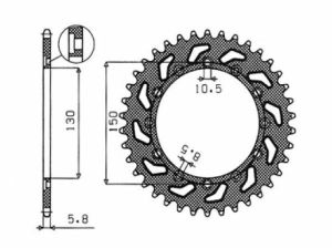 Sunstar sprockets 1-3612-46 Acél hátsó lánckerék Lánckerék