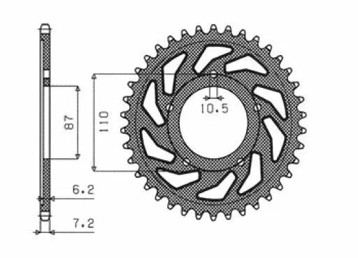 Sunstar sprockets 1-4386-49 Acél hátsó lánckerék Lánckerék 0