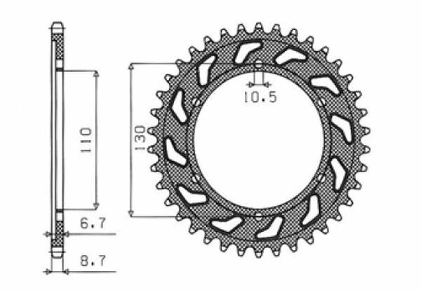 Sunstar sprockets 1-5480-39 Acél hátsó lánckerék Lánckerék 0