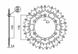 Sunstar sprockets 8-3631 hátsó csere lánckerék 49 fogak 520 PITCH természetes acél Lánckerék