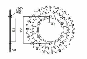Sunstar sprockets 8-3631-50 Works Z Acél hátsó lánckerék Lánckerék