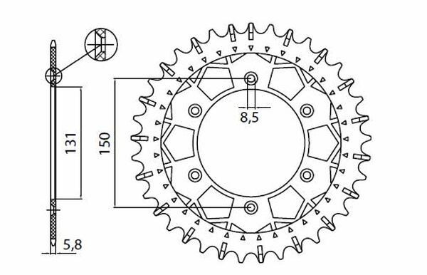 Sunstar sprockets 8-3619-49 Works Z Acél hátsó lánckerék Lánckerék 0