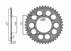 Sunstar sprockets 5-3467-45 Működik Triplestar alumínium hátsó lánckerék Lánckerék