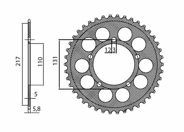 Sunstar sprockets 5-3467-45 Működik Triplestar alumínium hátsó lánckerék Lánckerék 0