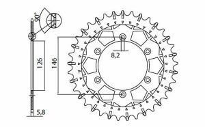 Sunstar sprockets 8-3577-50 Works Z Acél hátsó lánckerék Lánckerék