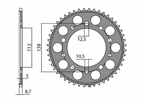 Sunstar sprockets 5-5485-48 Működik Triplestar alumínium hátsó lánckerék Lánckerék 0