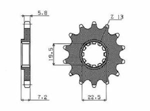 Sunstar sprockets 32415 hajtóműves ellentengely lánckerék Lánckerék 1