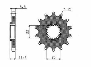 Sunstar sprockets 36016 Powerdrive ellentengely lánckerék Lánckerék 1
